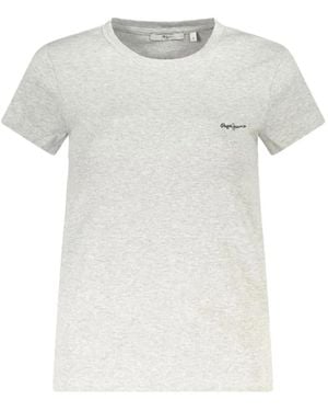 Pepe Jeans Logo-Print Ribbed T-Shirt - White
