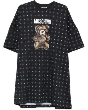 Moschino Moschino Bear-Print Mini Dress - Black