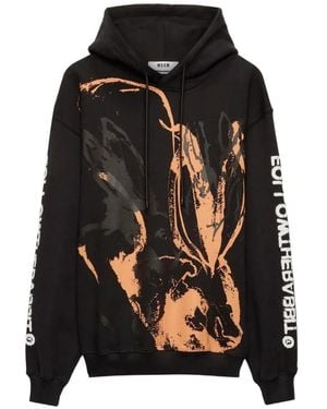 MSGM Hoodie mit Print - Schwarz