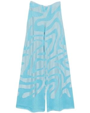 Circus Hotel Geometric-Pattern Pants - Blue