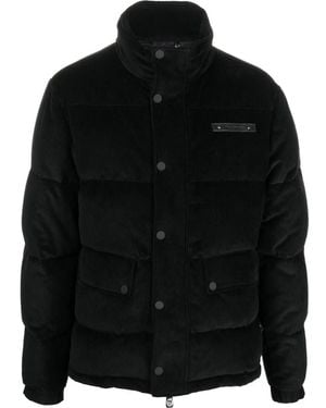 Billionaire Corduroy-Detail Down Jacket - Black