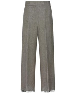 Antonelli Fringed Concealed-Fastening Pants - Gray