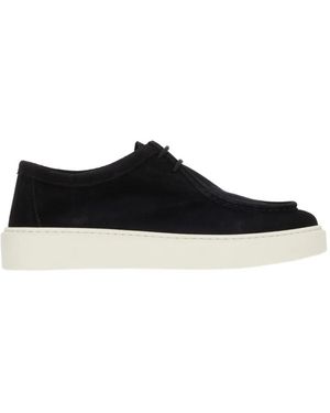 Doucal's Suede Apron-Toe Oxford Shoes - Black