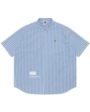 Aape By A Bathing Ape Striped Cotton Shirt - Blue