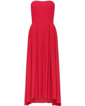 Azeeza Ezra Silk Midi Dress - Red