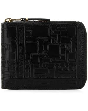 Comme des Garçons Logo-Embossed Leather Wallet - Black