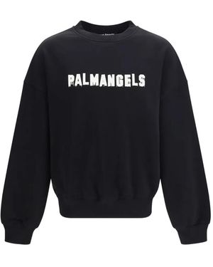 Palm Angels Pullover Mit Logo-Print - Blau