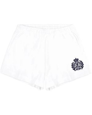 Sporty & Rich H&W Embroidered Shorts - White