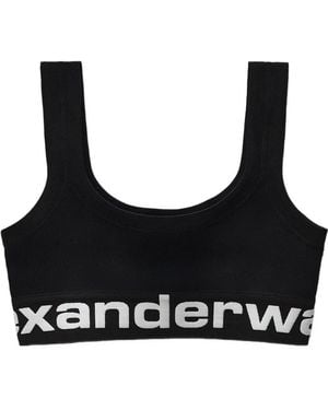 Alexander Wang Logo-Trim Bra Top - Black