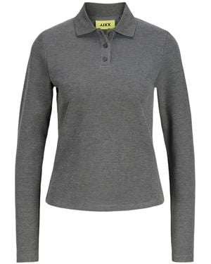 JJXX Polo Jxolivia De Canalé De Manga Larga - Gris