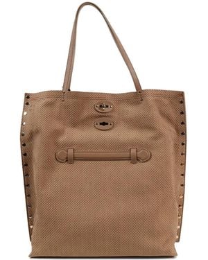 Zanellato A' SPASSO® studded-embellishment tote bag - Marrón