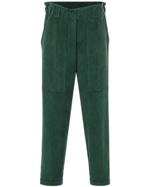RUE DU BAC Corduroy-Effect Pocket-Detail Pants - Green