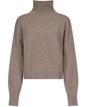 Loulou de Saison Jersey Luke con cuello de canalé - Marrón