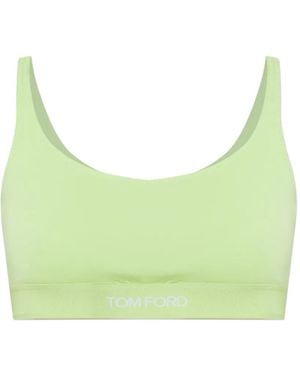 Tom Ford Logo-Detail Bra - Green