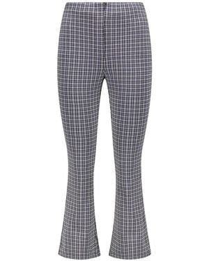 Theory Chequered Flared Trousers - Grey