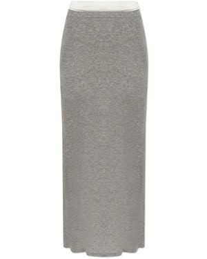 Samsøe & Samsøe Sadou Ribbed Maxi Skirt - Gray