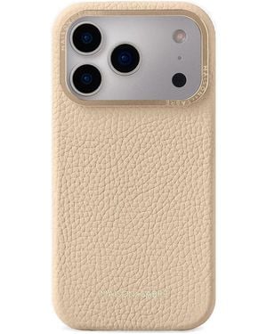 Maison De Sabre Logo-Lettering Leather Iphone 17 Pro Case in Pink