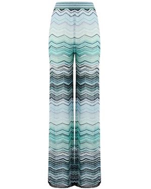 Missoni Chevron-Pattern Trousers - Blue