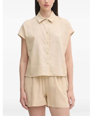 GAUDI Button-Up Short-Sleeve Shirt - Natural