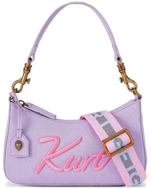 Kurt Geiger Logo-Embroidered Cross Body Bag - Purple