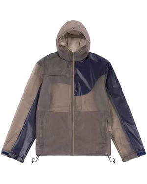Dime Panelled Hooded Jacket - Blue