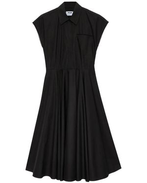 MSGM Pocket Shirt Midi Dress - Black