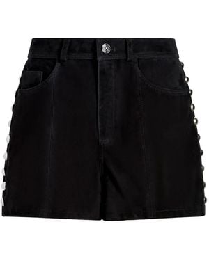 Cinq À Sept Shorts Shannon con apliques - Negro