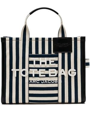 Marc Jacobs Medium Shopper Met Gestreept Canvas - Zwart