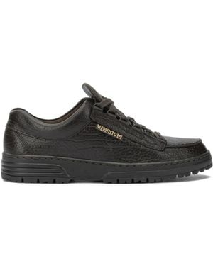 Mephisto Cruiser Pebbled Leather Trainers - Black