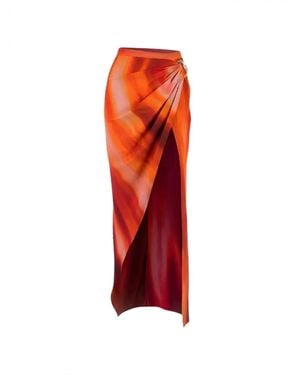 LAQUAN SMITH Draped Maxi Skirt - Red