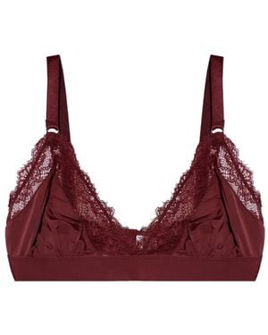 Heist Bridget Lace-Trim Triangle Bralette - Red
