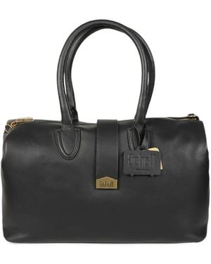 Schell Logo-Plaque Leather Tote Bag - Black