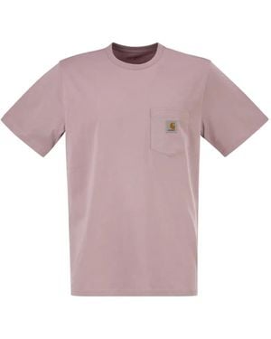 Carhartt Logo-Patch Pocket T-Shirt - Purple