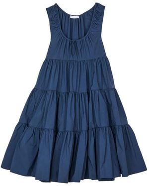 Cecilie Bahnsen Crinkled Tiered Dress - Blue