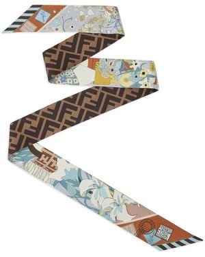 Fendi Pañuelo Wrappy Con Estampado Floral - Metálico