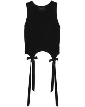 Simone Rocha Bow Tail Easy Tank Top - Black