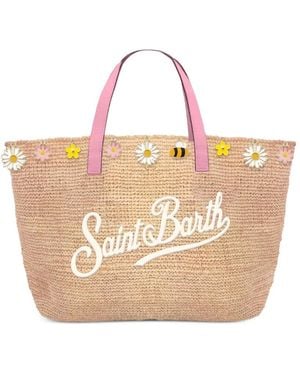 MC2 Saint Barth Flowers Bee Charm Tote Bag - Natural