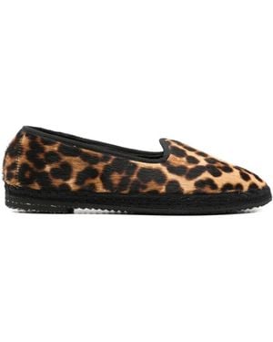 Manebí Leopard-Print Loafers - White
