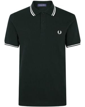 Fred Perry Striped-Trim Cotton Polo Shirt - Grey