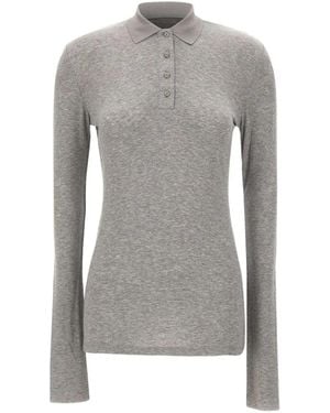 Entire studios Ribbed Long-Sleeve Polo - Grey