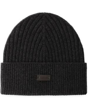 Herno Ribbed-Knit Wool Beanie Hat - Black