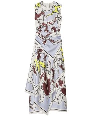 Tory Burch Printed Silk Dress - White