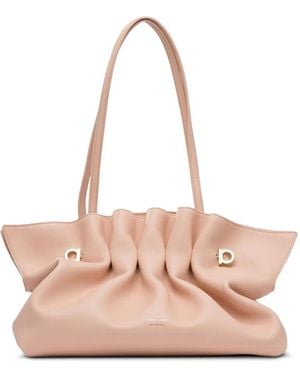 Ferragamo シャーリング ハンドバッグ - ピンク