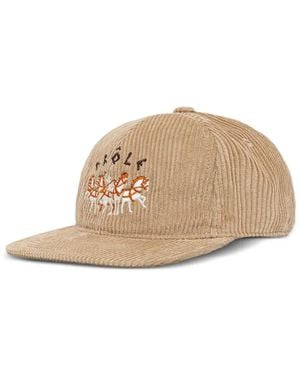 Drole de Monsieur Corduroy Embroidered Baseball Cap - Natural