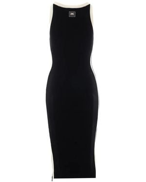 Elisabetta Franchi Logo-Patch Sleeveless Dress - Black