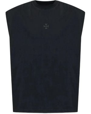 Vetements Logo-Print Sleeveless T-Shirt - Blue