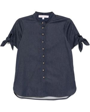 Carolina Herrera Tie-Sleeve Shirt - Blue
