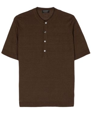 Dell'Oglio Henley Short-Sleeve T-Shirt - Brown