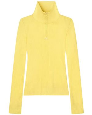 Courreges Gerippter Pullover - Gelb