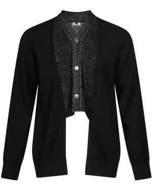 Comme des Garçons Layered-Effect Fine-Knit Cardigan - Black
